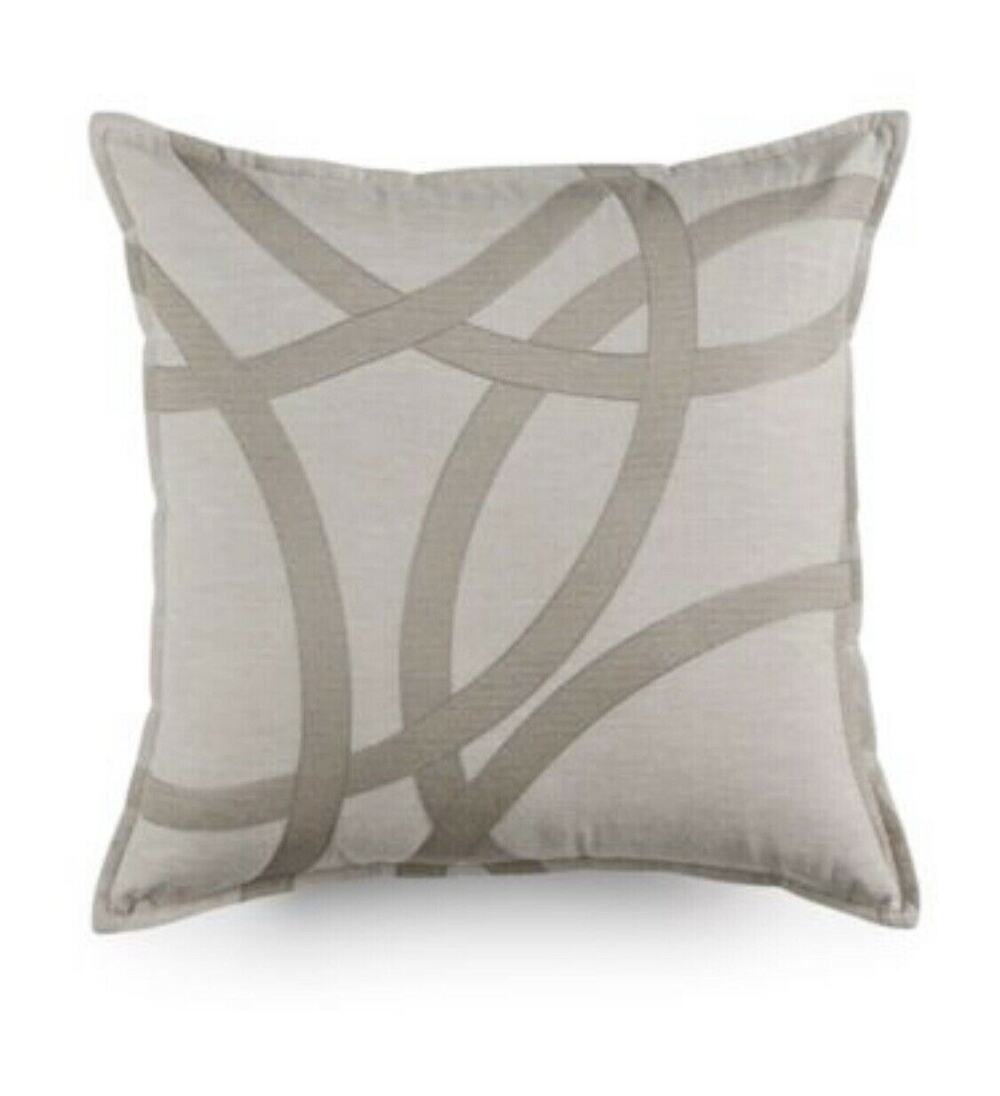 Hotel Collection 18" Square Decorative Pillow Eclipse Embroidered GREY T0Z003